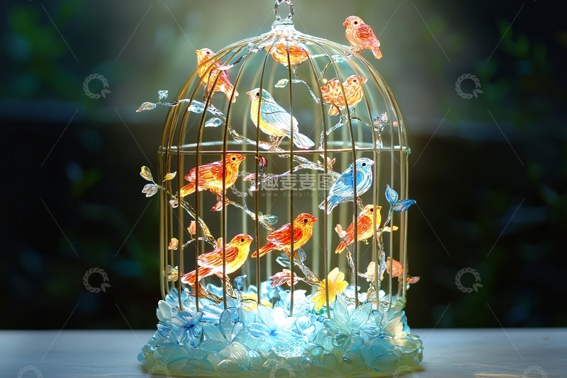 高清大图下载【趣麦麦图】笼中鸟
