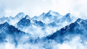 蓝色雪山
