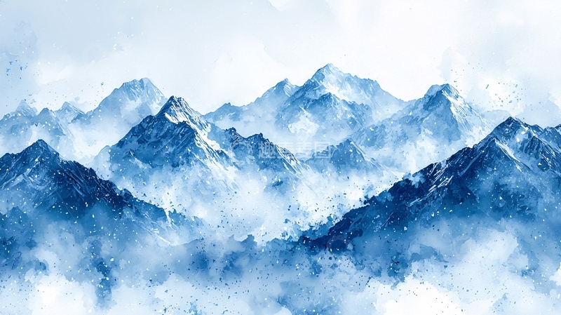 高清大图下载【趣麦麦图】蓝色雪山