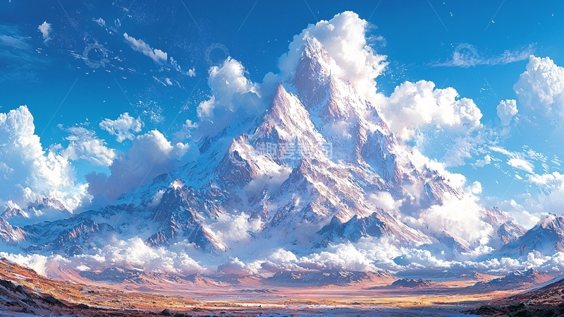 高清大图下载【趣麦麦图】云海雪山