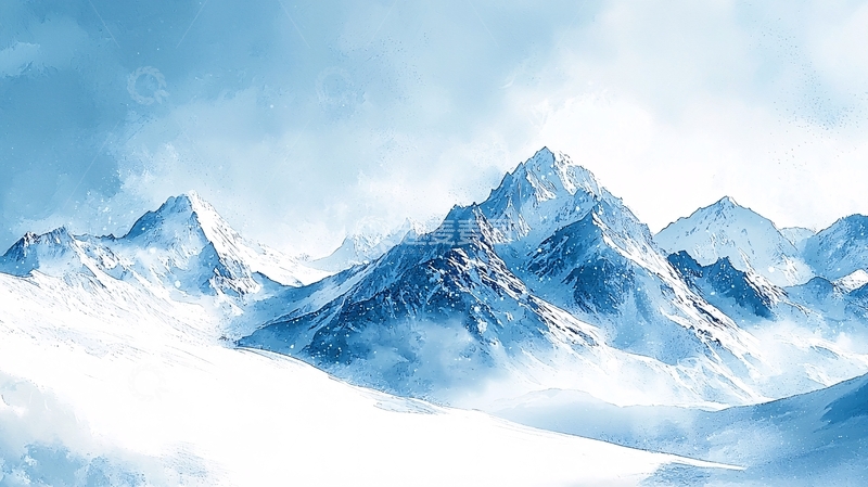 高清大图下载【趣麦麦图】冰雪覆盖的山脉