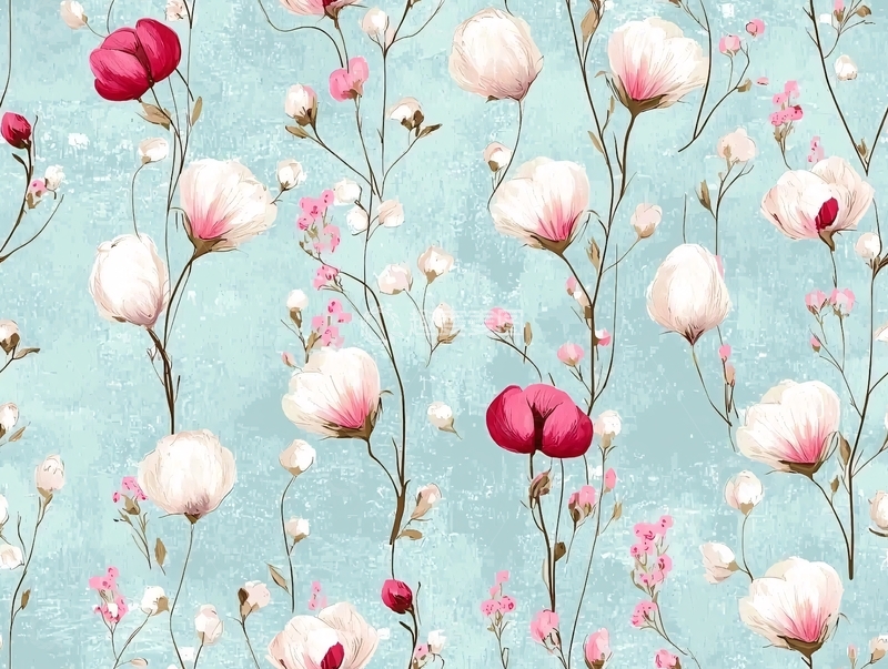 高清大图下载【趣麦麦图】浅蓝色背景木兰花纹理