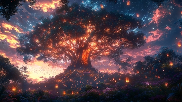梦幻星空巨树