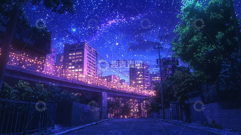 高清大图下载【趣麦麦图】星空下的城市夜景20
