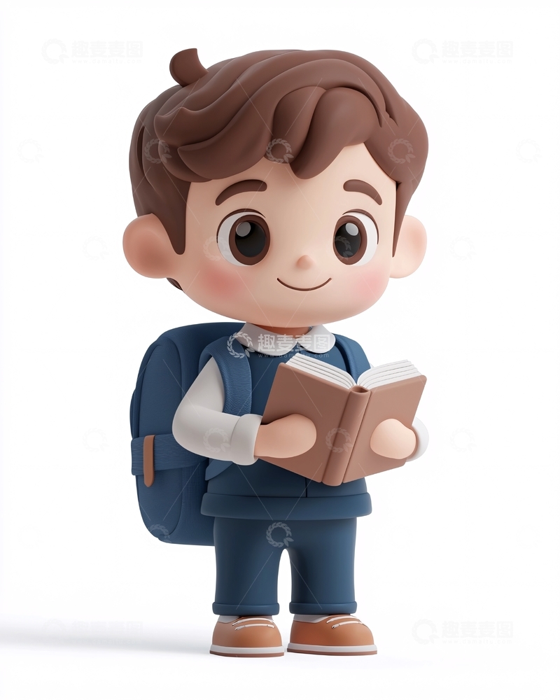 高清大图下载【趣麦麦图】可爱卡通小学生