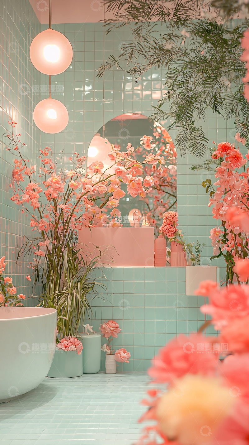 高清大图下载【趣麦麦图】粉色浴室