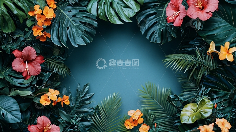 高清大图下载【趣麦麦图】热带植物花卉背景图