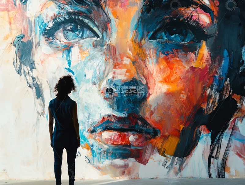 高清大图下载【趣麦麦图】色彩斑斓女性壁画