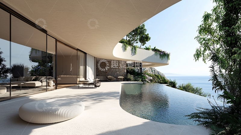 高清大图下载【趣麦麦图】现代简约海景别墅