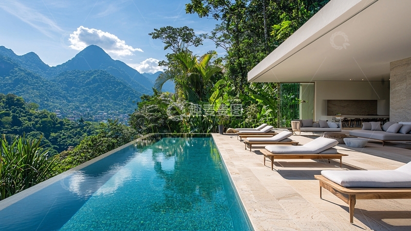 高清大图下载【趣麦麦图】山景泳池别墅