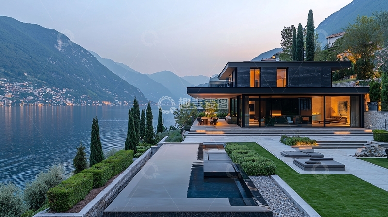 高清大图下载【趣麦麦图】湖景别墅