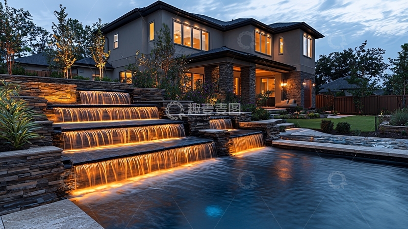 高清大图下载【趣麦麦图】别墅夜景