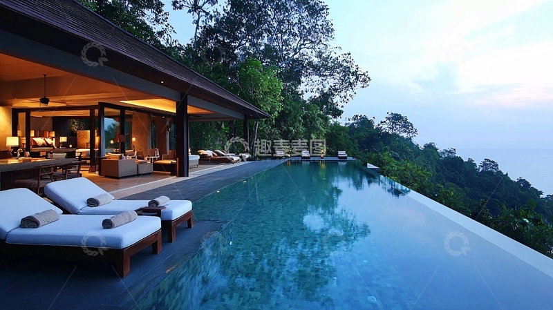 高清大图下载【趣麦麦图】山顶泳池别墅