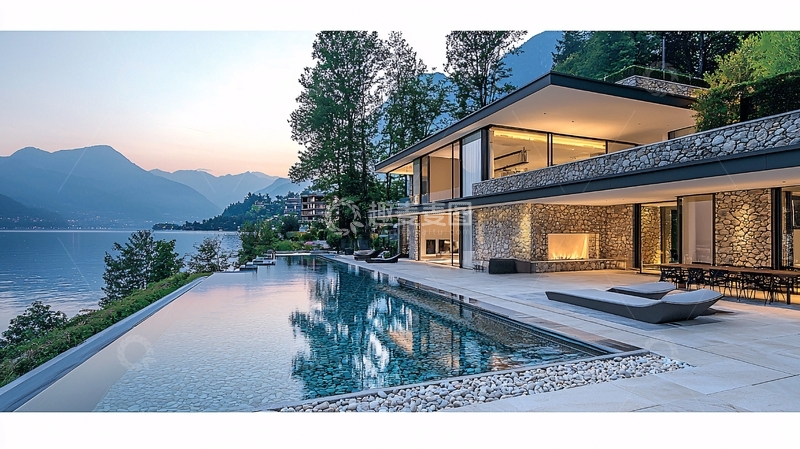 高清大图下载【趣麦麦图】湖景别墅