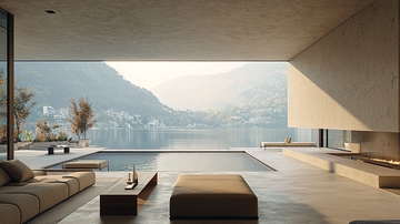 极简现代湖景别墅室内设计