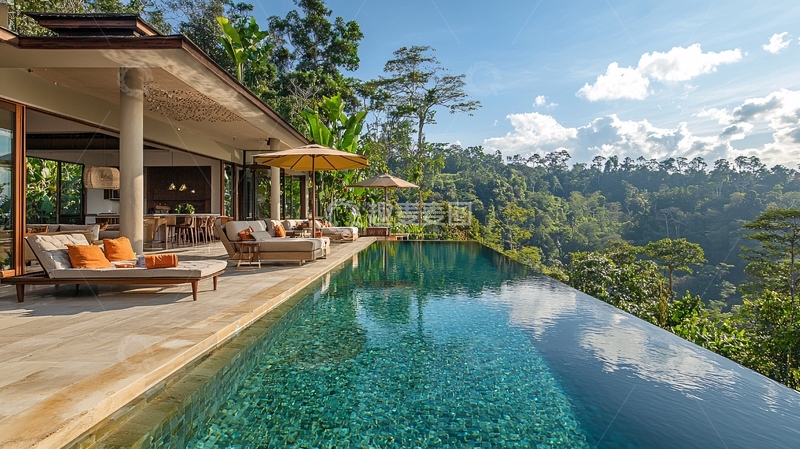高清大图下载【趣麦麦图】巴厘岛无边泳池别墅