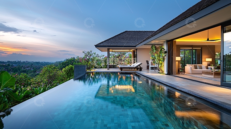 高清大图下载【趣麦麦图】山景泳池别墅