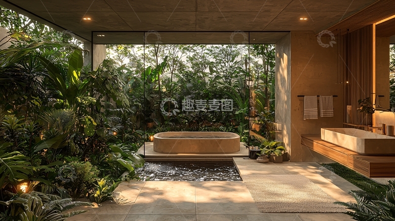高清大图下载【趣麦麦图】户外花园浴室