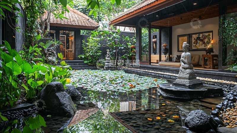 高清大图下载【趣麦麦图】热带庭院别墅设计