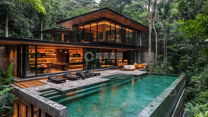 高清大图下载【趣麦麦图】森林别墅