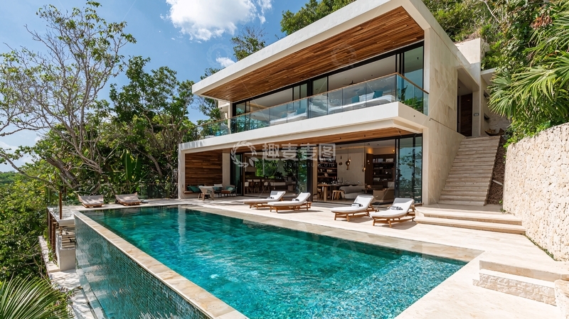 高清大图下载【趣麦麦图】山崖泳池别墅