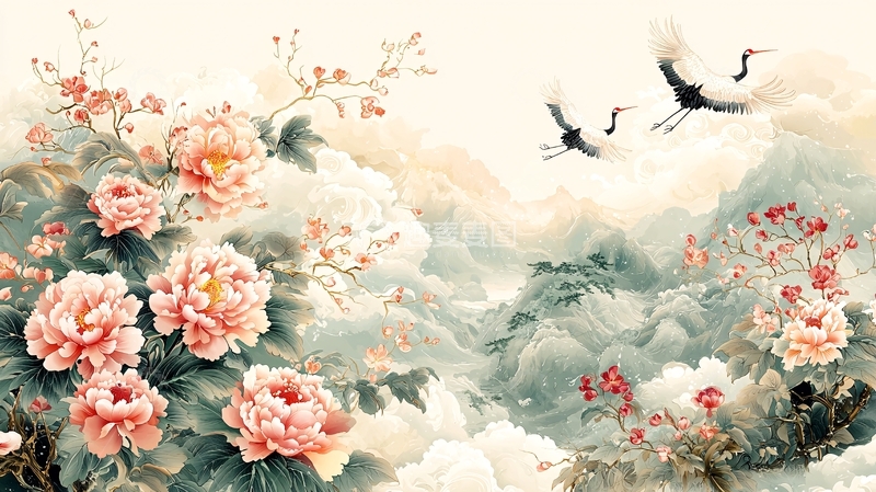 高清大图下载【趣麦麦图】水墨丹青山水花鸟图