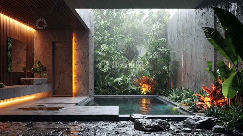 高清大图下载【趣麦麦图】现代风格室内泳池