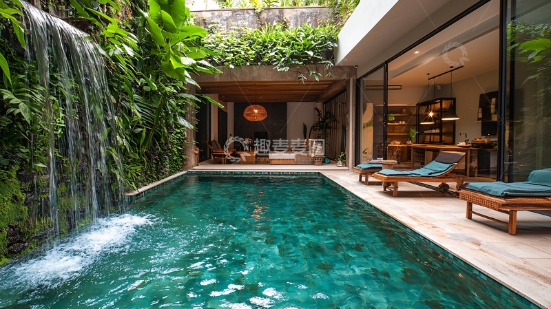 高清大图下载【趣麦麦图】庭院泳池别墅