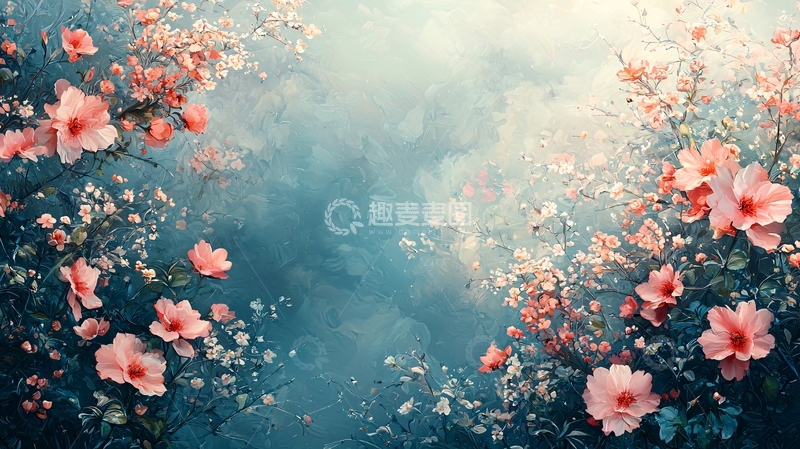 高清大图下载【趣麦麦图】梦幻粉色花海背景图