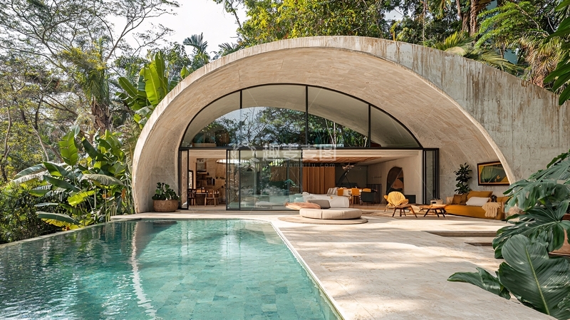 高清大图下载【趣麦麦图】现代风格弧形别墅