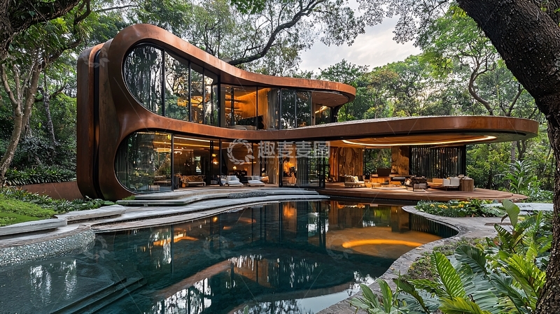 高清大图下载【趣麦麦图】曲线别墅