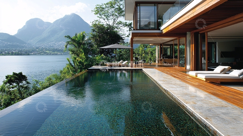 高清大图下载【趣麦麦图】山景湖景泳池别墅