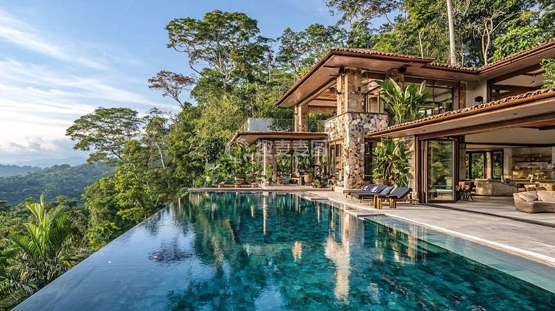 高清大图下载【趣麦麦图】山顶泳池别墅