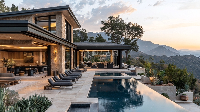 高清大图下载【趣麦麦图】现代山景别墅