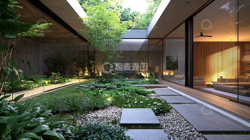 高清大图下载【趣麦麦图】现代室内庭院设计