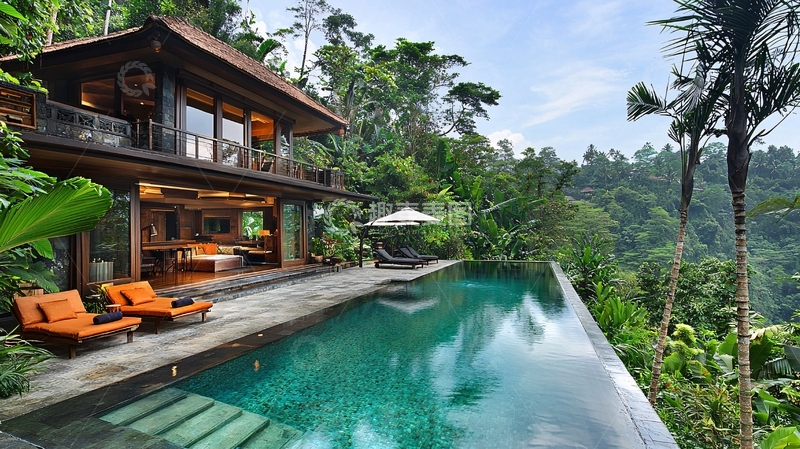 高清大图下载【趣麦麦图】热带雨林别墅泳池