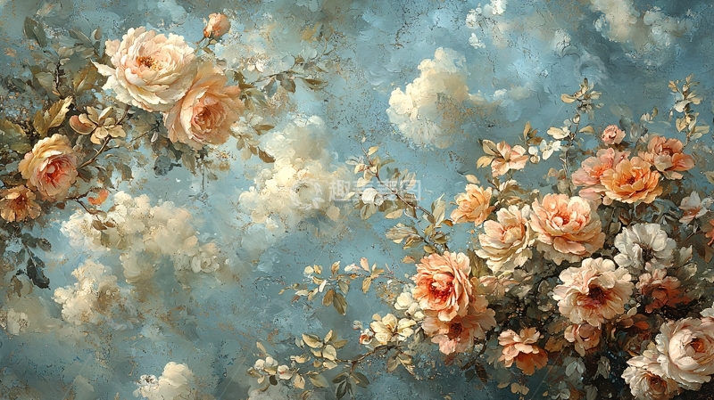 高清大图下载【趣麦麦图】浪漫玫瑰天空背景