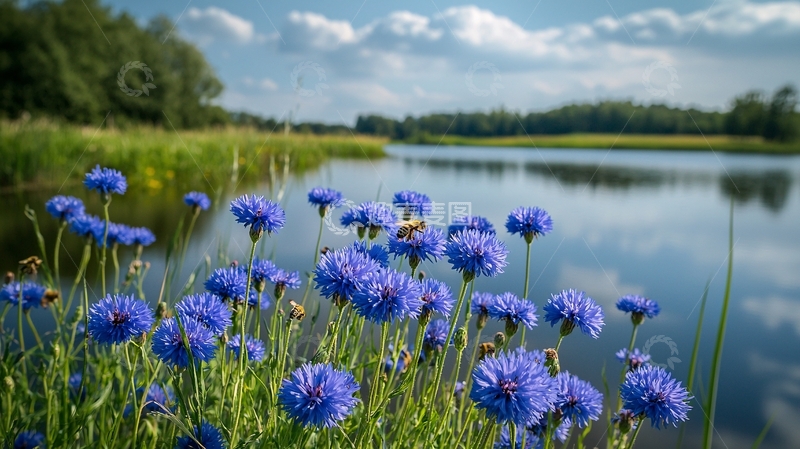 高清大图下载【趣麦麦图】蓝花