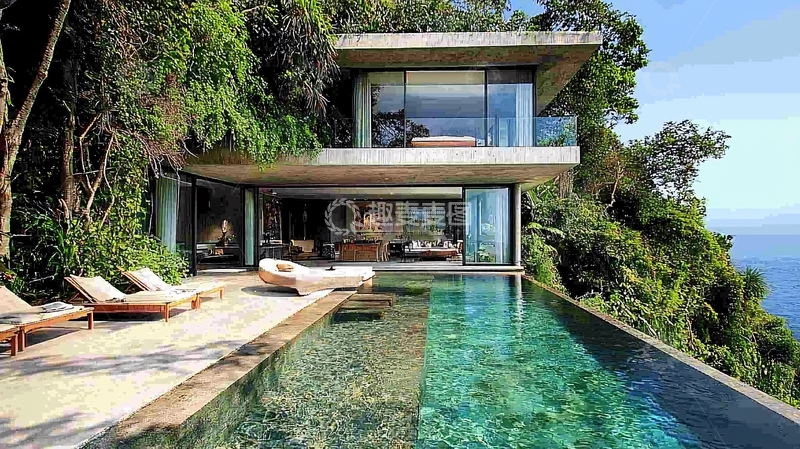 高清大图下载【趣麦麦图】崖边别墅