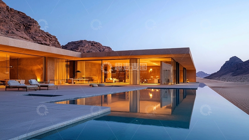 高清大图下载【趣麦麦图】沙漠豪宅