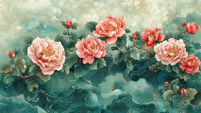 高清大图下载【趣麦麦图】水墨画牡丹