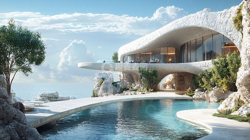 高清大图下载【趣麦麦图】海边现代建筑