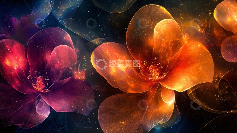 高清大图下载【趣麦麦图】梦幻光影花朵