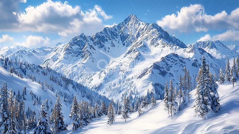 高清大图下载【趣麦麦图】雪山风景