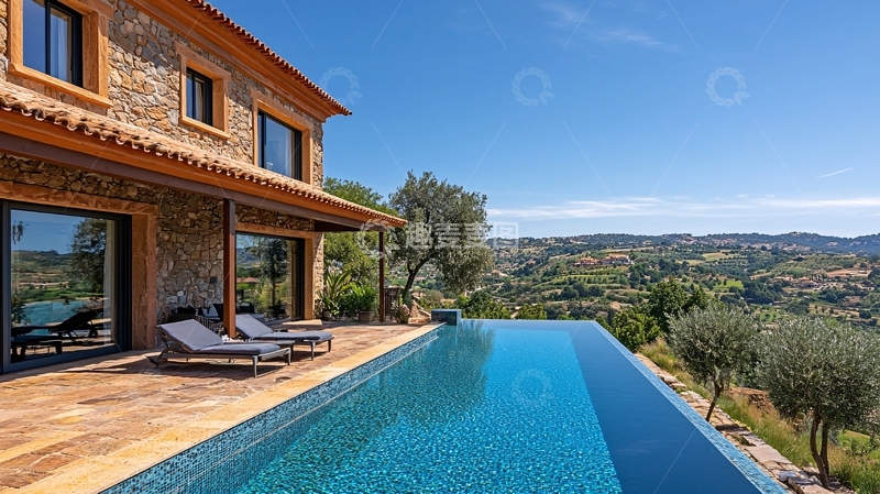 高清大图下载【趣麦麦图】山顶泳池别墅