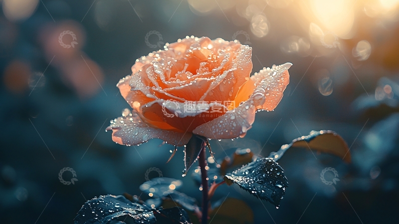 高清大图下载【趣麦麦图】清晨玫瑰露珠