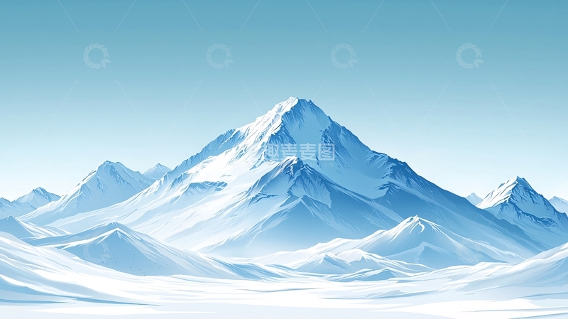 高清大图下载【趣麦麦图】冰雪覆盖的山脉