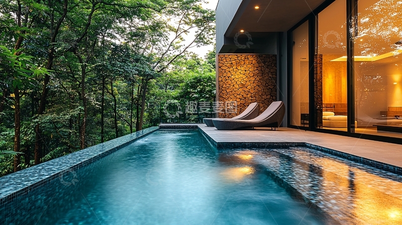 高清大图下载【趣麦麦图】私家泳池别墅