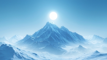 极地冰川雪山日出