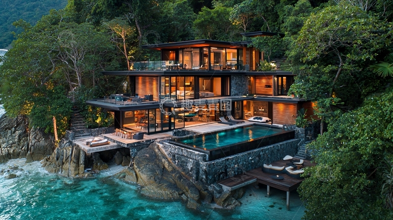 高清大图下载【趣麦麦图】海边现代别墅